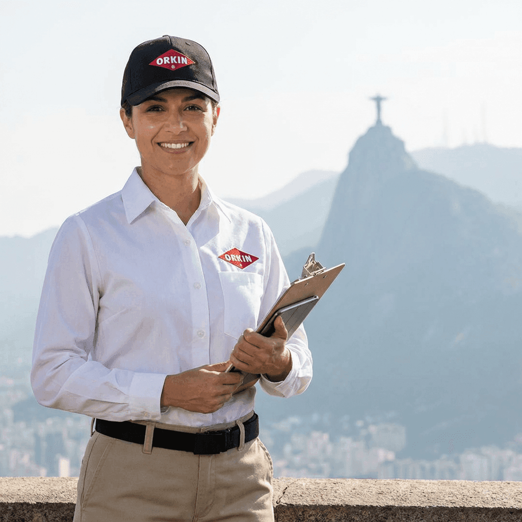 Técnica Orkin especialista em controle de baratas no Rio de Janeiro