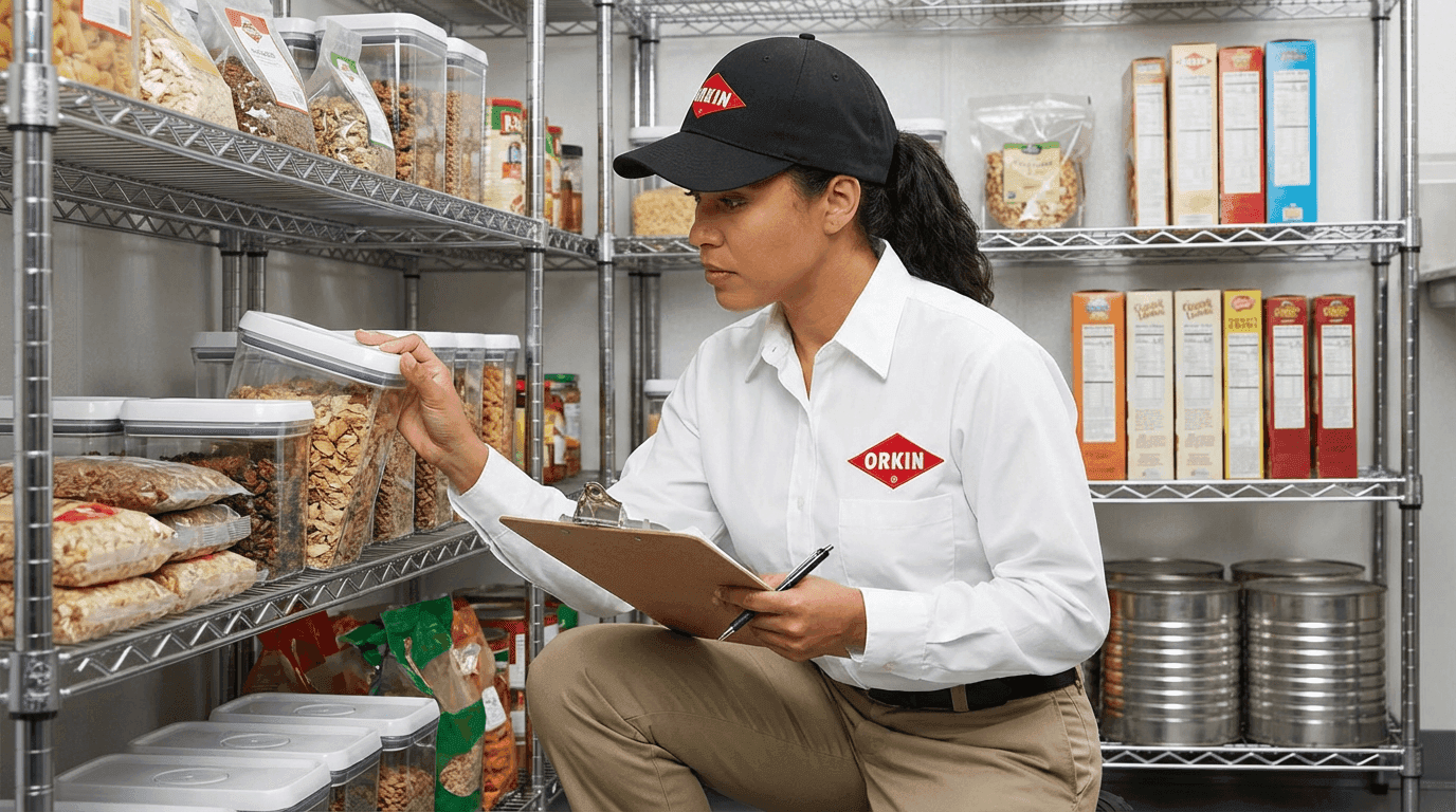 Técnica Orkin especialista em controle de pragas de alimentos no Rio de Janeiro