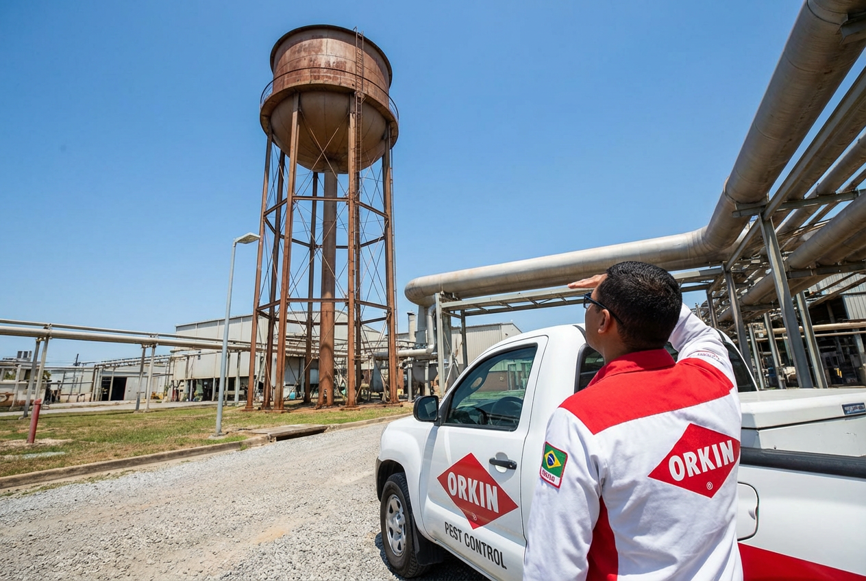 Limpeza de torres de água e reservatórios industriais